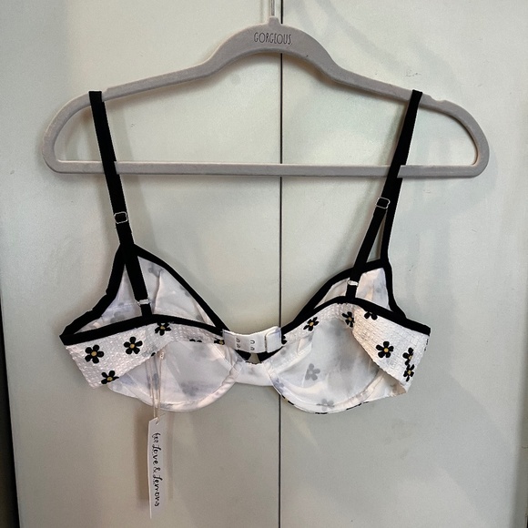 NWT For Love & Lemons Daisy Brenda Underwire Floral Bralette Bra Top Size L - Picture 3 of 8